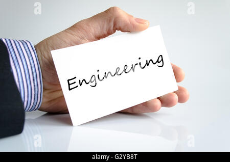 Engineering-Textkonzept isoliert auf weißem Hintergrund Stockfoto