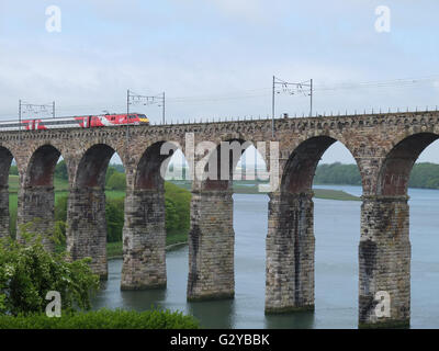 Kreuzung Bahnbrücke in Berwick am Tweed, Northumberland Stockfoto