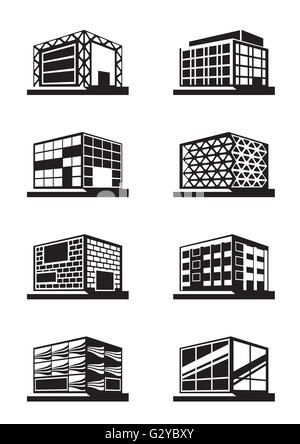 Unterschiedliche Fassaden von Gebäuden - Vektor-illustration Stock Vektor