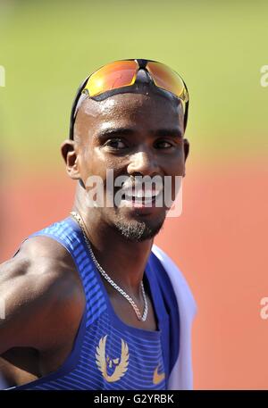 Birmingham, Vereinigtes Königreich. 5. Juni 2016. Mo Farah (GBR) (Mens 3000m. IAAF Diamond League. Alexander-Stadion. Perry Barr. Birmingham. VEREINIGTES KÖNIGREICH. 06.05.2016. Bildnachweis: Sport In Bilder/Alamy Live-Nachrichten Stockfoto