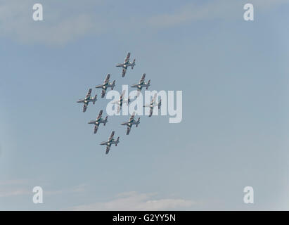 Bellaria, Italien. 5. Juni 2016. Die italienischen Kunstflug Patrouille im Einsatz bei der Bellaria-Igea Marina Luft zeigen. Bildnachweis: Leonardo Briganti/Alamy Live-Nachrichten Stockfoto