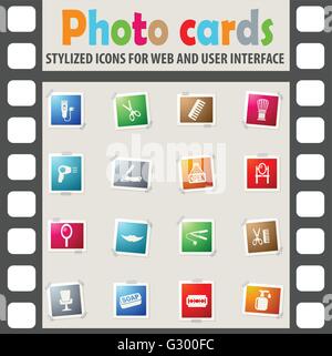 Barbershop-Icon-set Stock Vektor