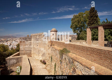 Castillo de Gibralfaro Castle am Monte de Gibralfaro, Málaga, Andalusien, Spanien, Europa Stockfoto