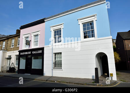 Barnsbury Galerie mit Reihenhäusern auf beiden Seiten, London Borough of Islington England Großbritannien UK Stockfoto