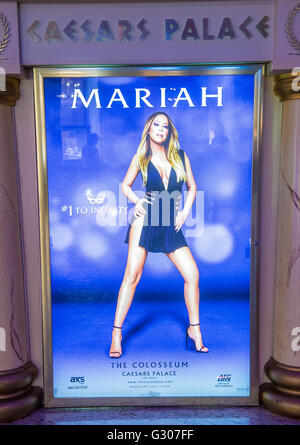 Mariah Carey "MARIAH 1 TO INFINITY" Plakat in Las Vegas Stockfoto