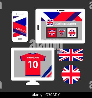 Satz von Großbritannien Flagge Stock Vektor