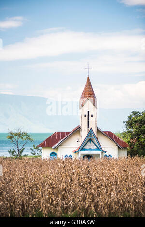 Kirche am Lake Toba (Danau Toba), Nord-Sumatra, Indonesien, Südostasien, Asien Stockfoto