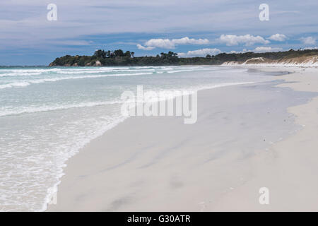 Rarawa Beach, einem beliebten und schönen weißen Sandstrand in der Region Northland, North Island, Neuseeland, Pazifik Stockfoto