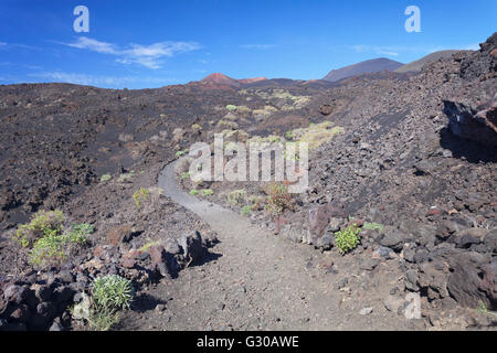 Ruta de Los Volcanes, Teneguia Volcano links, Monumento Natural de Los Volcanes de Teneguia, La Palma, Kanarische Inseln Stockfoto