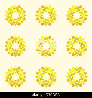 Nahtlose Muster mit gelb Mandala. Stock Vektor