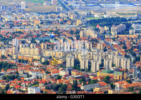 Luftbild der Altstadt, Brasov, Siebenbürgen, Rumänien Stockfoto