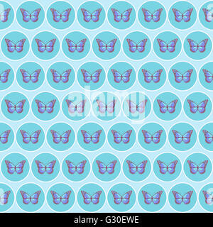 Blaue Schmetterlinge Muster. Stockfoto