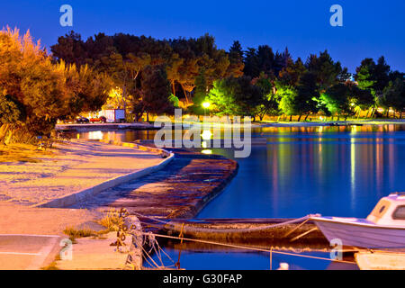 Diklo Strand in Zadar Abend Ansicht, Dalmatien, Kroatien Stockfoto