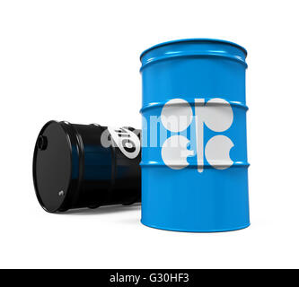 OPEC-Flagge Barrel Erdöl Stockfoto