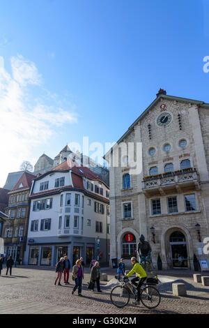 Elmar-Doch-Haus (altes Rathaus) und Schloss Hellenstein, Deutschland, Baden-Württemberg, Schwäbische Alb, ein der Brenz Heidenheim Stockfoto