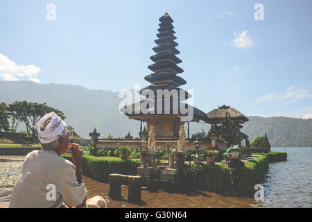 Pura Ulun Danu Beratan eine große Wasser-Tempel in Bali Stockfoto