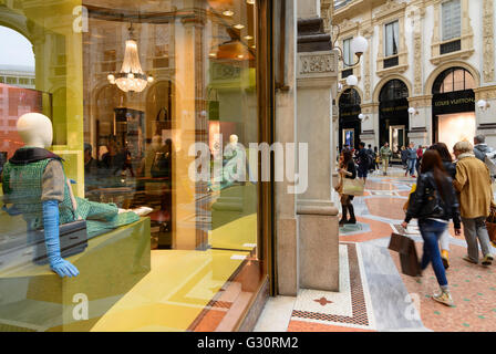 Galleria Vittorio Emanuele II: Shop von Prada, Italien, Lombardei, Lombardei, Mailand, Mailand Stockfoto