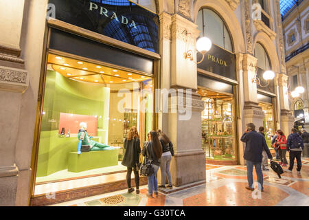 Galleria Vittorio Emanuele II: Shop von Prada, Italien, Lombardei, Lombardei, Mailand, Mailand Stockfoto