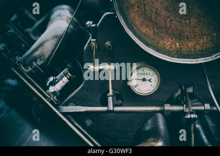 Französisch 1905 Darracq 200 HP Land Speed Record Auto Kraftstoff Manometer am Prescott Hill climb, Gotherington, Cheltenham. UK Stockfoto