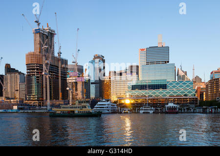 Bau des neuen Barangaroo Resort and James Packer Casino, Sydney, Australien. Stockfoto