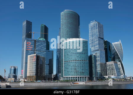 Blick auf Hochhaus ragt Moscow International Business Center (Moskau) Stockfoto