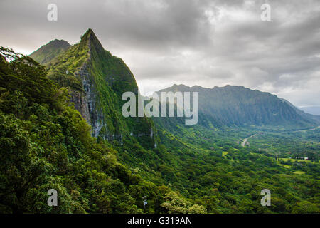 Pali Lookout, Oahu, Hawaii Stockfoto