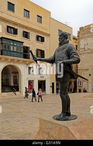 Statue von Jean Parisot de Valette Stockfoto