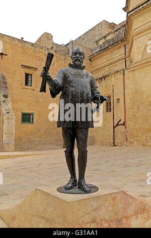 Statue von Jean Parisot de Valette Stockfoto