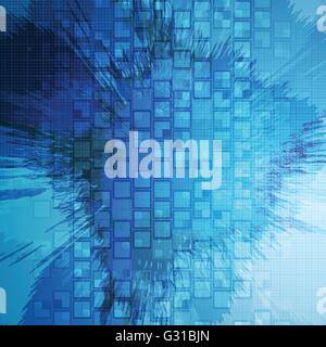 Blue Abstract Grunge Tech Quadrate Hintergrund. Vektor-Illustration-Grunge-geometrische design Stock Vektor