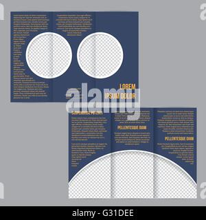 Tri-Fold Flyer Broschüre Vorlagendesign mit Foto-Container Stock Vektor