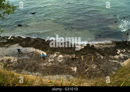 Nienhagen, Deutschland, Spaziergaenger am Strand Stockfoto