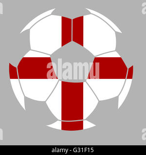 Abbildung eines Fußballs mit der Flagge von England Stockfoto
