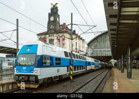 Prag, Tschechische Republik, die Bahn Ceske Drahy in Prag Hauptbahnhof Stockfoto