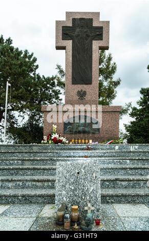 Neuville-Saint-Vaast, Frankreich, überqueren die polnischen Freiwilligen Stockfoto