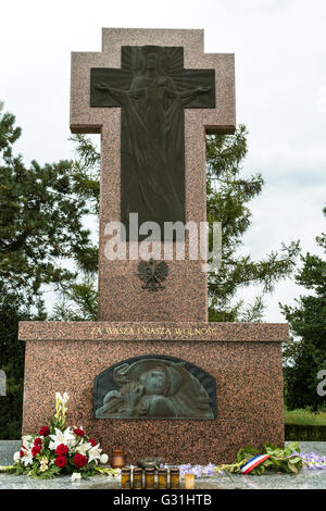 Neuville-Saint-Vaast, Frankreich, überqueren die polnischen Freiwilligen Stockfoto