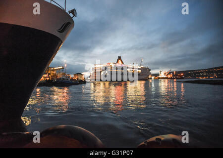 Thornhaven, Dänemark, Fähre Smyril Line im Hafen Stockfoto