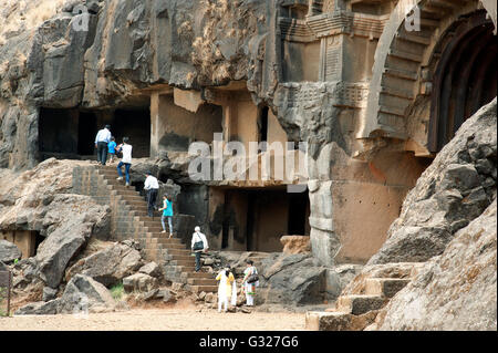 Das Bild von Bhaja Höhlen in Lonavala Maharashtra, Indien Stockfoto