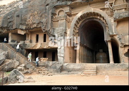 Das Bild von Bhaja Höhlen in Lonavala Maharashtra, Indien Stockfoto