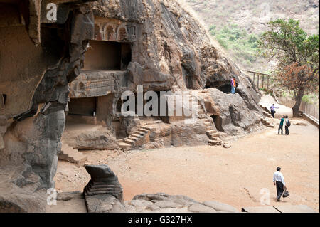 Das Bild von Bhaja Höhlen in Lonavala Maharashtra, Indien Stockfoto