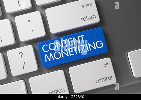 Content Geld verdienen mit Nahaufnahme der Tastatur. Stockfoto