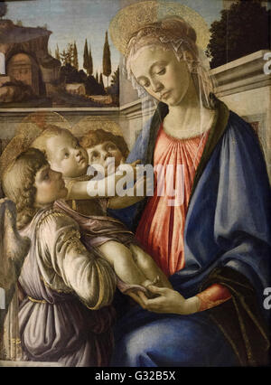 Sandro Botticelli (1445-1510), Madonna mit Kind und zwei Engeln, 1468/9.   Madon Stockfoto