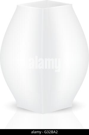 Leeres Display-Glas-Vase auf isolierten weißen Hintergrund. Mock-up Vorlage für Design bereit. Stock Vektor