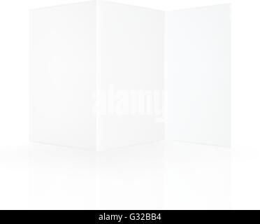 Tri fold Broschüre Vorlage auf weißem Hintergrund isoliert. Mock-up Vorlage für Design bereit. EPS10 Stock Vektor