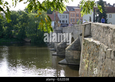 Steinbrücke, Pisek, Südböhmen, Tschechien, Europa Stockfoto