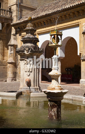 Brunnen im Hof der Moschee, Moschee-Kathedrale von Córdoba, jetzt eine Kathedrale, ehemals eine Moschee, Cordoba Stockfoto