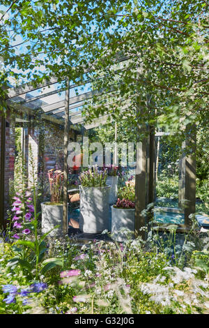 Chelsea Flower Show 2016 Designer Gärten Stockfoto