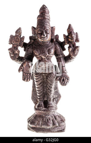 eine alte indische Göttlichkeit Statuette isoliert auf einem weißen Hintergrund Stockfoto