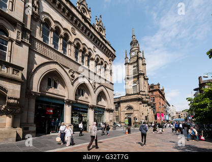 Blick auf historische Gebäude in der Buchanan Street, beliebte Einkaufsstraße in zentralen Glasgow Vereinigtes Königreich Stockfoto