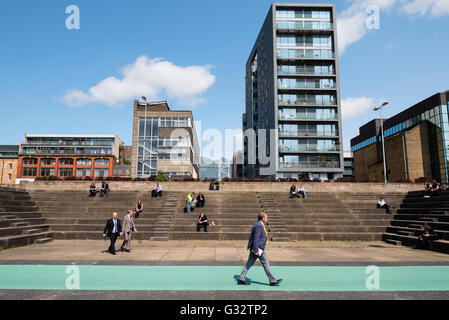 Öffentliche Amphitheater am Clyde Straße neben dem Fluss Clyde in zentralen Glasgow Vereinigtes Königreich Stockfoto