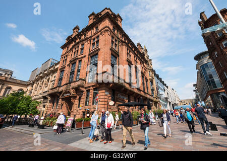 Blick auf historische Gebäude in der Buchanan Street, beliebte Einkaufsstraße in zentralen Glasgow Vereinigtes Königreich Stockfoto